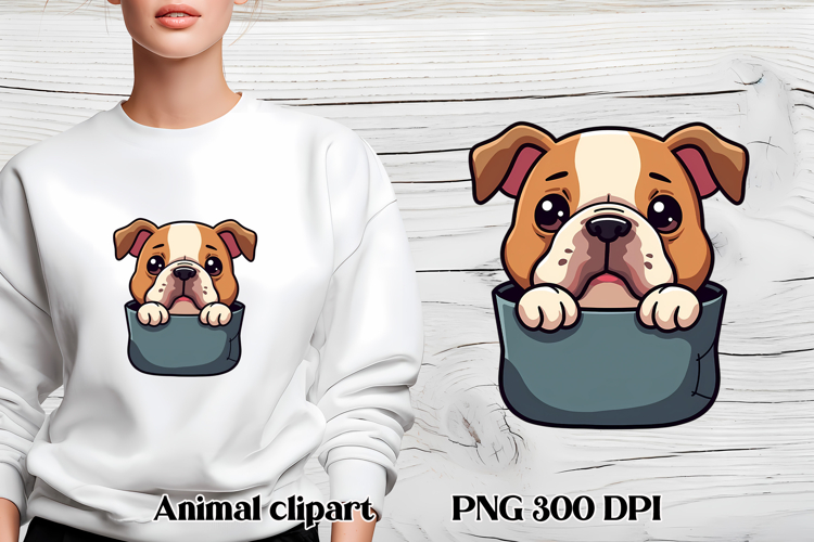 Cute dog in pocket clipart PNG | Dog puppy sublimation