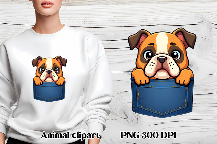 Cute dog in pocket clipart PNG | Dog puppy sublimation