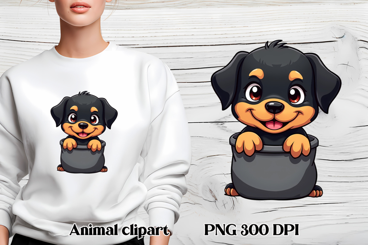 Cute dog in pocket clipart PNG | Dog puppy sublimation