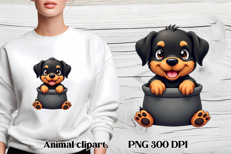 Cute dog in pocket clipart PNG | Dog puppy sublimation