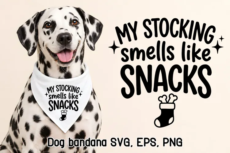 Christmas Stocking Dog Bandana SVG Design