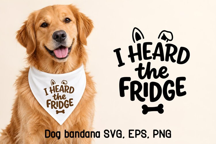 Funny Fridge Dog Bandana SVG Design example image 1