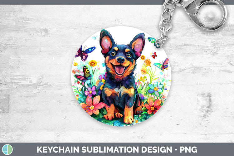 Dogs 01 Adorable Australian Kelpie Keychain Sublimation Keyr
