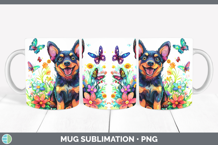 Dogs 01 Adorable Australian Kelpie Mug Wrap Sublimation Coff