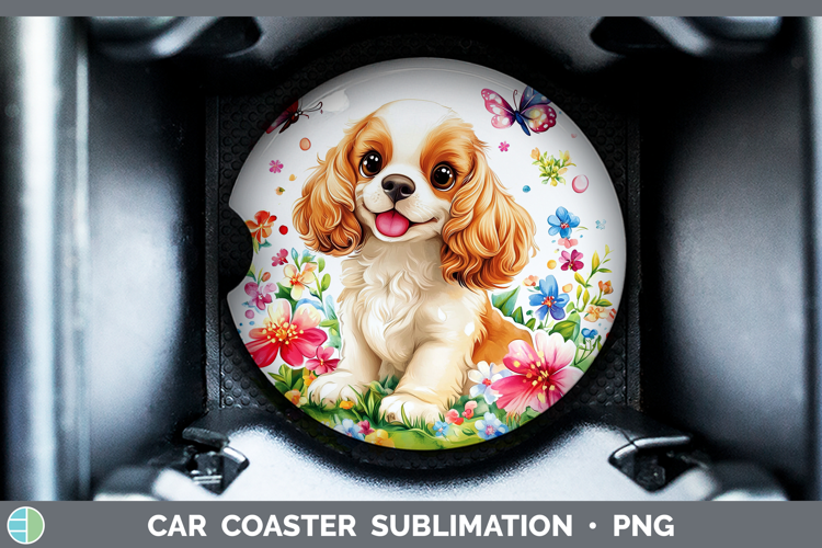 Dogs 01 Adorable Cocker Spaniel Car Coaster Sublimation Des