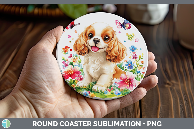 Dogs 01 Adorable Cocker Spaniel Round Coaster Sublimation Co