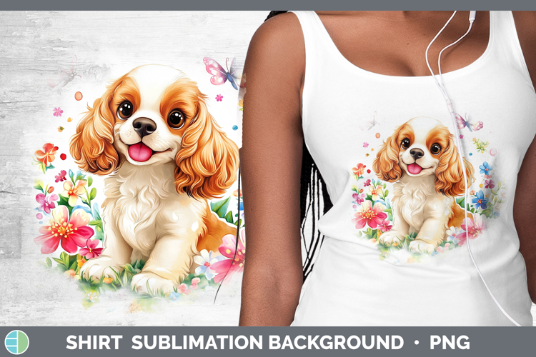 Dogs 01 Adorable Cocker Spaniel Shirt Sublimation Background