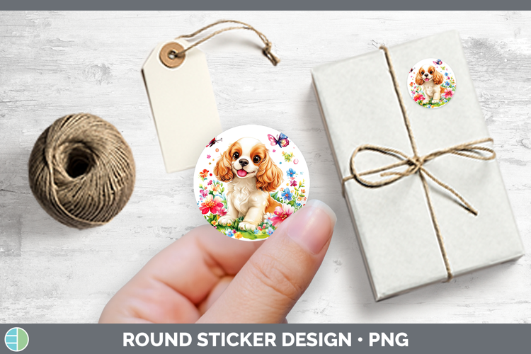 Dogs 01 Adorable Cocker Spaniel Stickers | Round Labels Desi