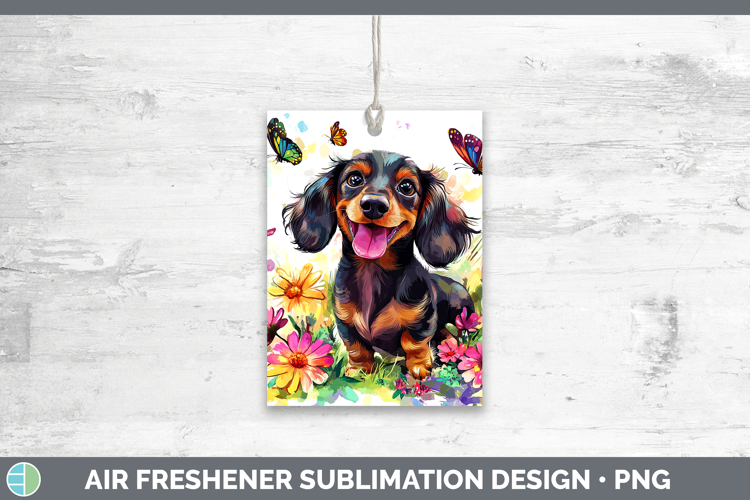 Dogs 01 Adorable Dachshund Air Freshener Sublimation Car Fre