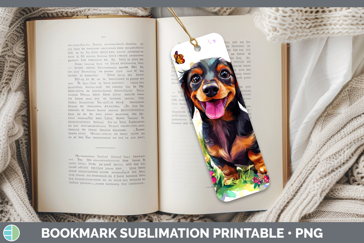 Dogs 01 Adorable Dachshund Bookmark Sublimation Printable De