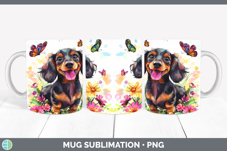 Dogs 01 Adorable Dachshund Mug Wrap Sublimation Coffee Cup D