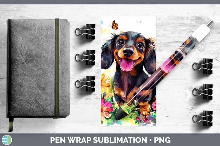 Dogs 01 Adorable Dachshund Pen Wrap Sublimation Pen Designs