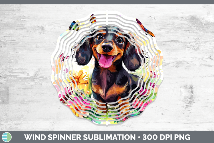 Dogs 01 Adorable Dachshund Wind Spinner Sublimation Spinner