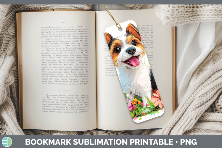 Dogs 01 Adorable Fox Terrier Bookmark Sublimation Printable