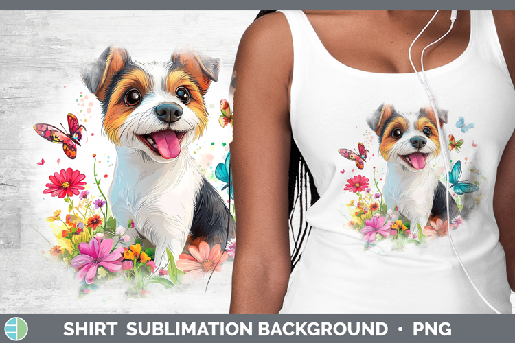 Dogs 01 Adorable Fox Terrier Shirt Sublimation Background De