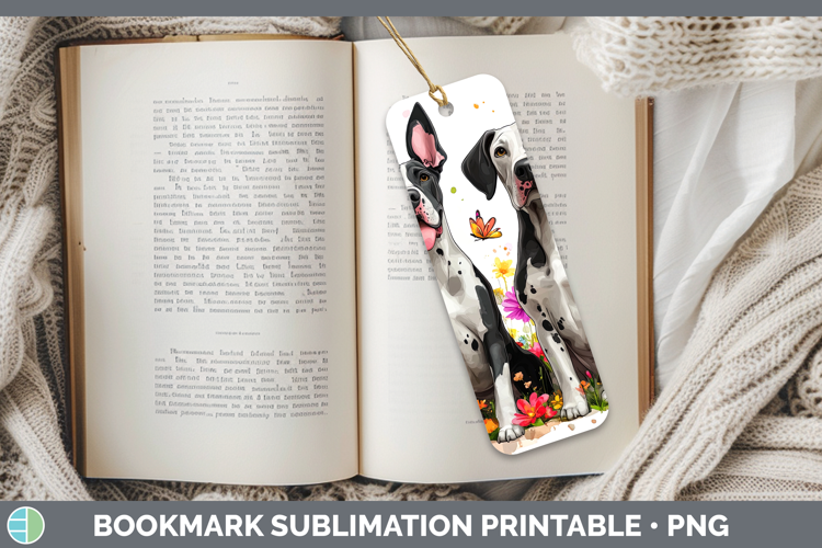 Dogs 01 Adorable Great Dane Bookmark Sublimation Printable D