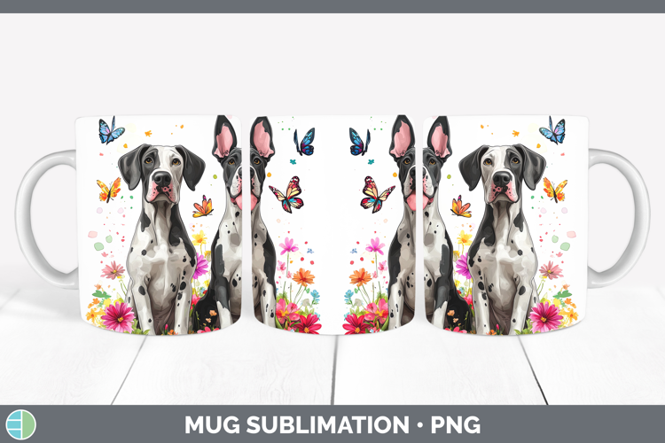 Dogs 01 Adorable Great Dane Mug Wrap Sublimation Coffee Cup