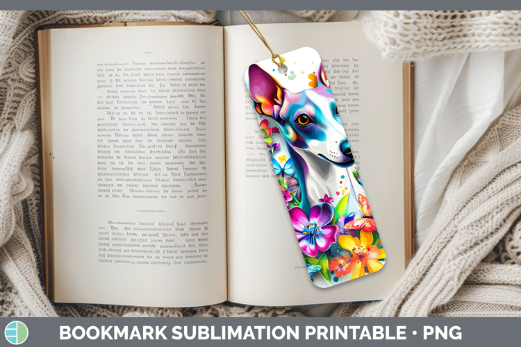 Dogs 01 Adorable Greyhound Bookmark Sublimation Printable De