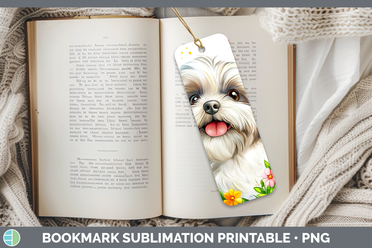 Dogs 01 Adorable Lhasa Apso Bookmark Sublimation Printable D