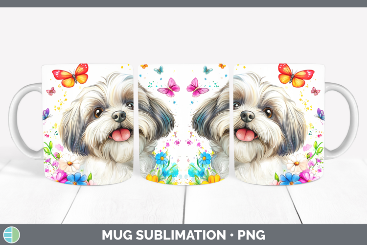 Dogs 01 Adorable Lhasa Apso Mug Wrap Sublimation Coffee Cup