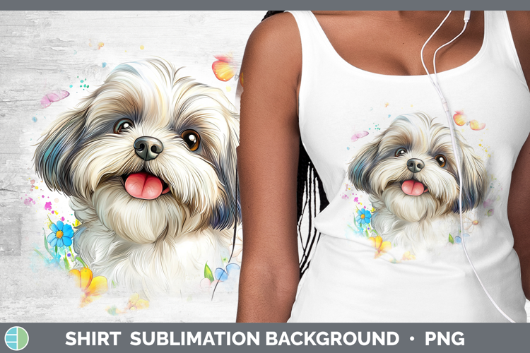 Dogs 01 Adorable Lhasa Apso Shirt Sublimation Background Des