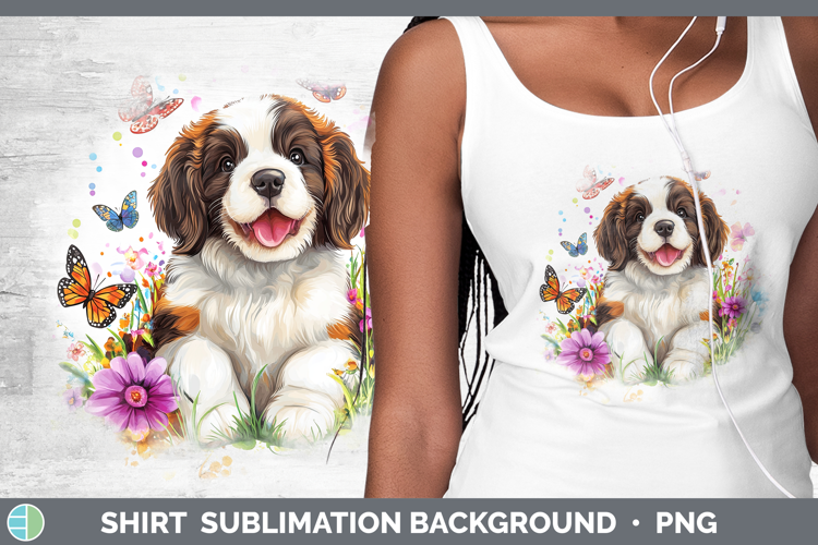 Dogs 01 Adorable Saint Bernard Shirt Sublimation Background