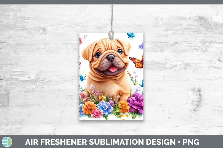 Dogs 01 Adorable Shar Pei Air Freshener Sublimation Car Fres