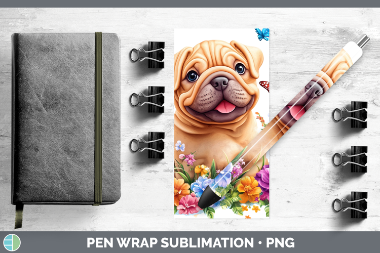 Dogs 01 Adorable Shar Pei Pen Wrap Sublimation Pen Designs