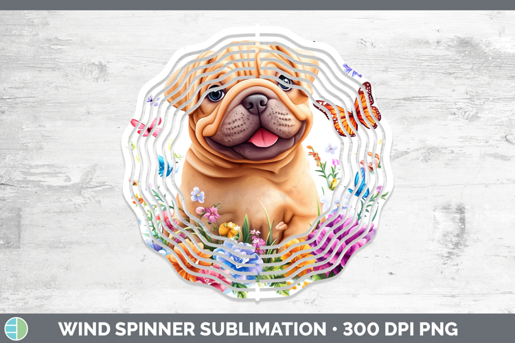 Dogs 01 Adorable Shar Pei Wind Spinner Sublimation Spinner D