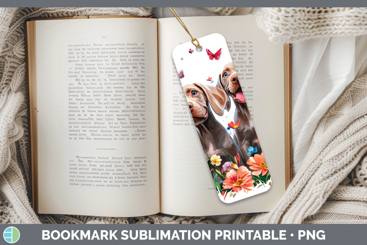 Dogs 01 Adorable Weimaraner Bookmark Sublimation Printable D