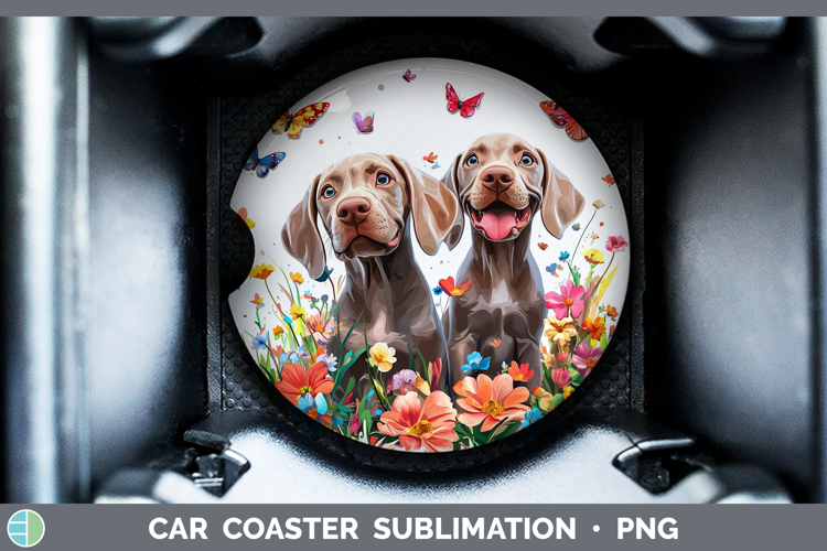 Dogs 01 Adorable Weimaraner Car Coaster Sublimation Designs
