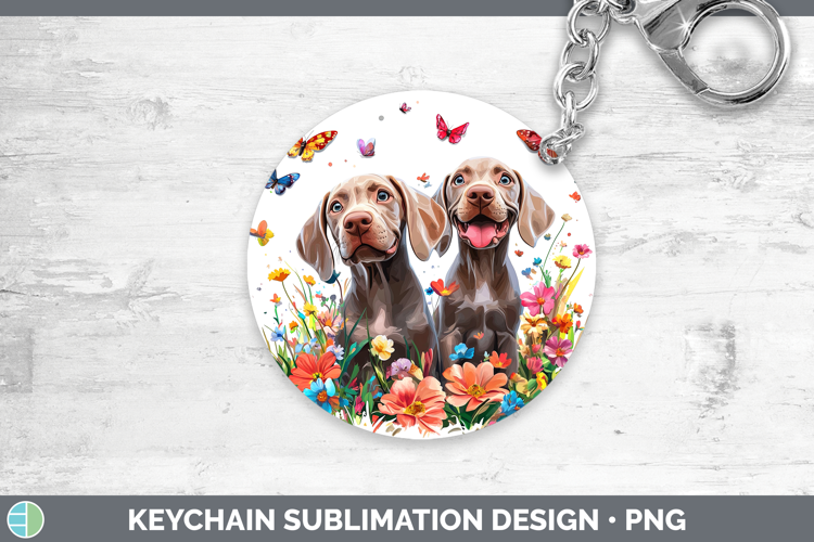 Dogs 01 Adorable Weimaraner Keychain Sublimation Keyring Des