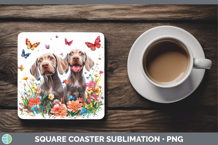 Dogs 01 Adorable Weimaraner Square Coaster Sublimation Coast