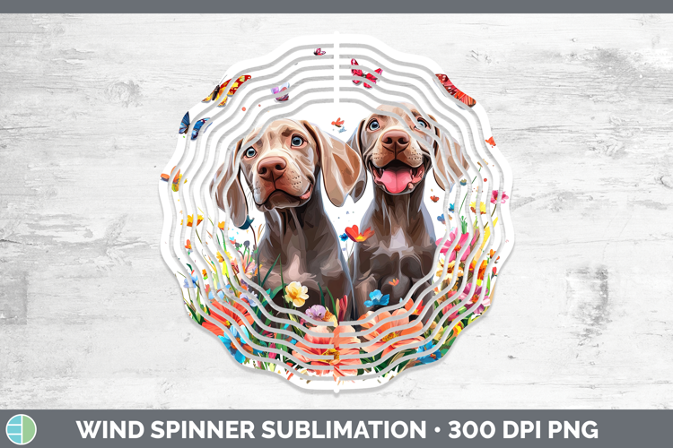 Dogs 01 Adorable Weimaraner Wind Spinner Sublimation Spinner