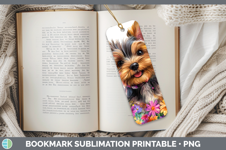Dogs 01 Adorable Yorkshire Terrier Bookmark Sublimation Prin