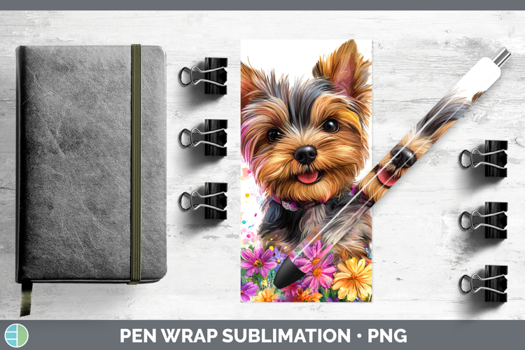 Dogs 01 Adorable Yorkshire Terrier Pen Wrap Sublimation Pen