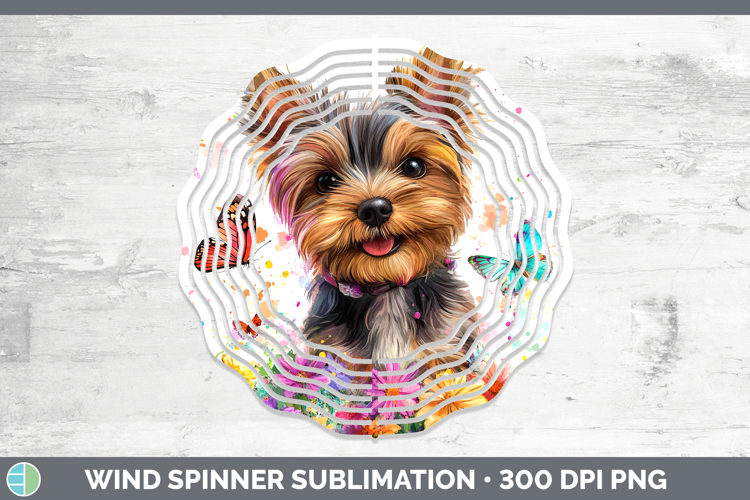 Dogs 01 Adorable Yorkshire Terrier Wind Spinner Sublimation