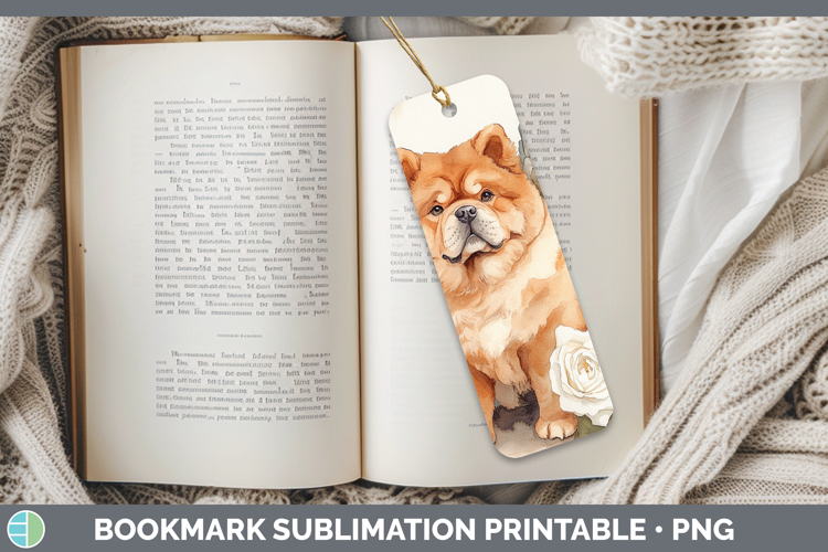 Dogs 01 Angel Chow Chow Bookmark Sublimation Printable Desig