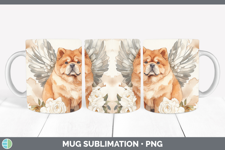 Dogs 01 Angel Chow Chow Mug Wrap Sublimation Coffee Cup Desi