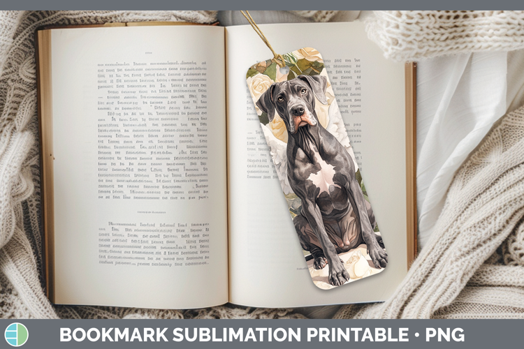 Dogs 01 Angel Great Dane Bookmark Sublimation Printable Desi