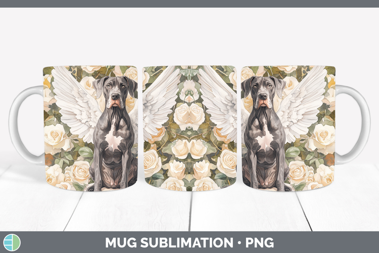 Dogs 01 Angel Great Dane Mug Wrap Sublimation Coffee Cup Des
