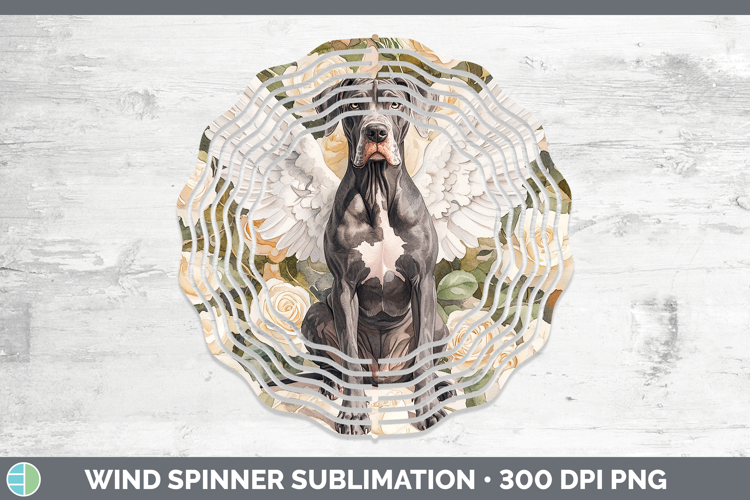 Dogs 01 Angel Great Dane Wind Spinner Sublimation Spinner De
