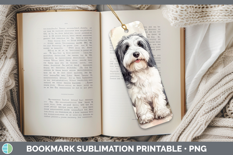 Dogs 01 Angel Old English Sheepdog Bookmark Sublimation Prin