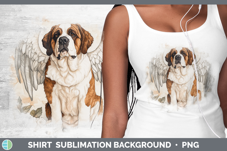 Dogs 01 Angel Saint Bernard Shirt Sublimation Sublimation Ba
