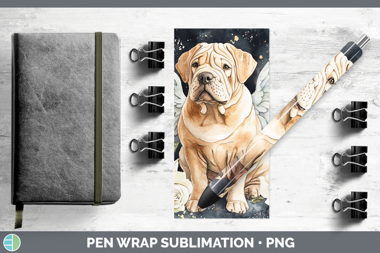 Dogs 01 Angel Shar Pei Pen Wrap Sublimation Pen Designs