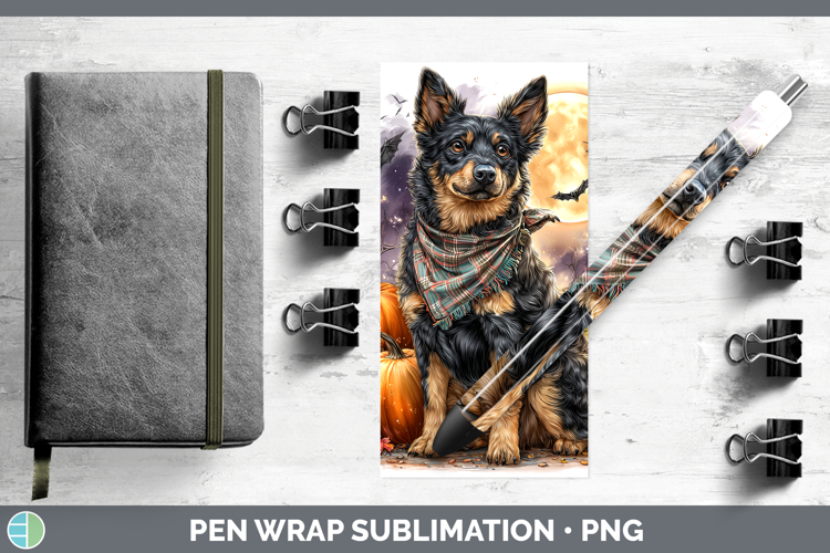 Dogs 01 Bandana Halloween Australian Kelpie Pen Wrap Sublima