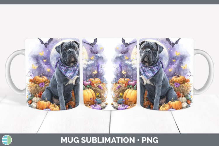 GorgeousDogs 01 Bandana Halloween Mug Wrap design.
