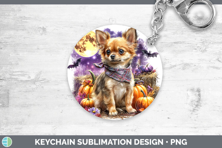 GorgeousDogs 01 Bandana Halloween Keychain design.