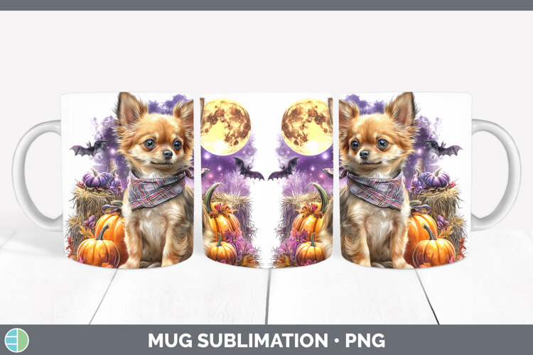 GorgeousDogs 01 Bandana Halloween Mug Wrap design.
