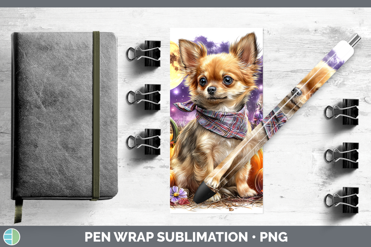 Dogs 01 Bandana Halloween Chihuahua Pen Wrap Sublimation Pen
